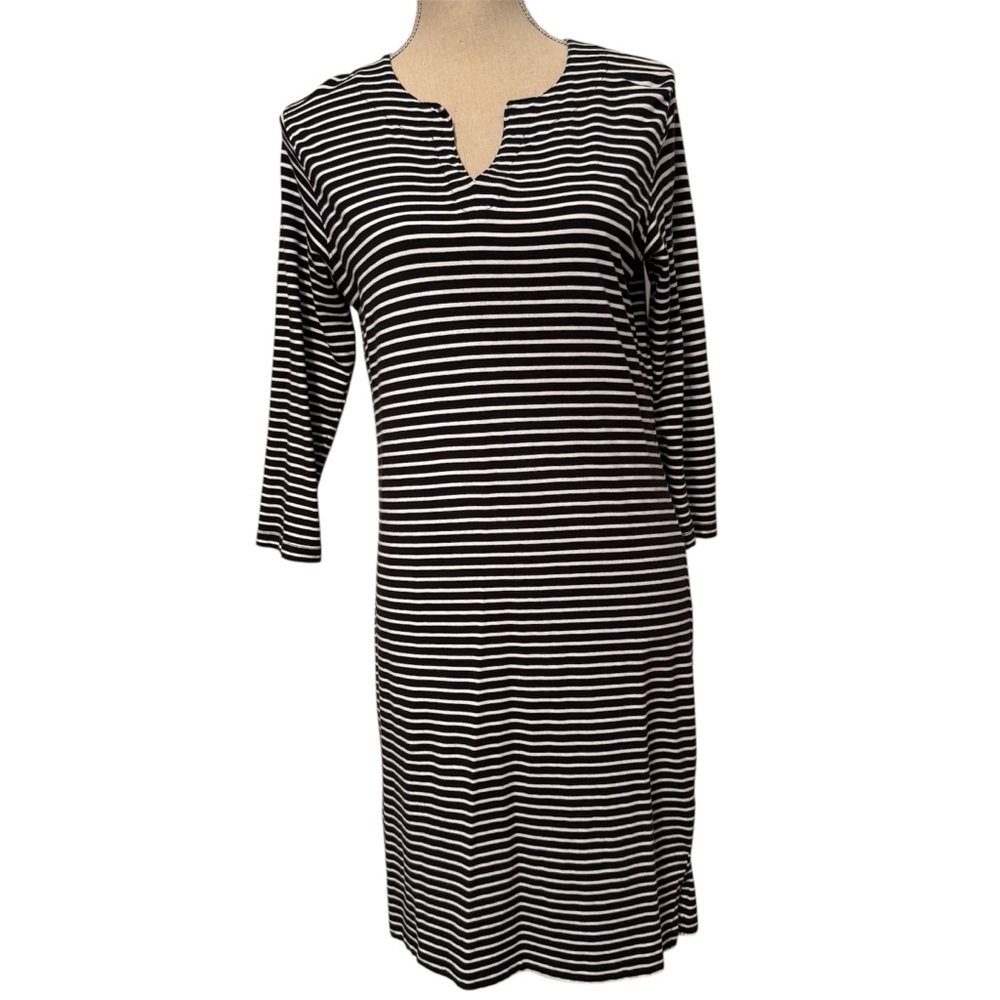 COOLIBAR DRESS 3/4 SLEEVE BLACK WHITE STRIPE UPF 50 SIZE S